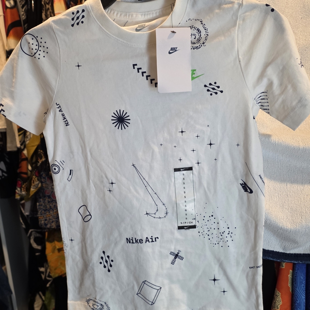 Nike Kids White Tee with Graphic Accents